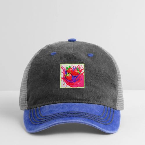 Vibrant Strawberry Splash - Pigment Dyed Trucker Hat