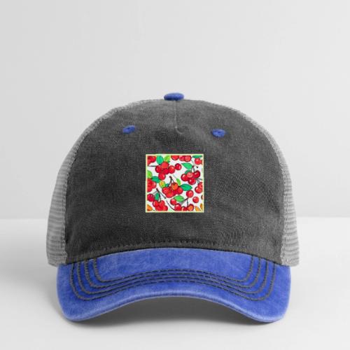 Cherry Pattern Design - Pigment Dyed Trucker Hat