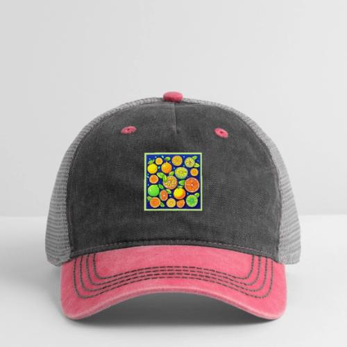 Fresh Citrus Slice Pattern - Pigment Dyed Trucker Hat
