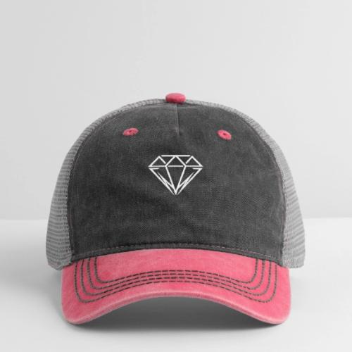 Minimal Diamond Logo | Luxury Streetwear Geometric - Pigment Dyed Trucker Hat