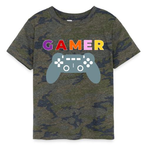 Colorful Gamer Controller Graphic - Toddler Fine Jersey T-Shirt