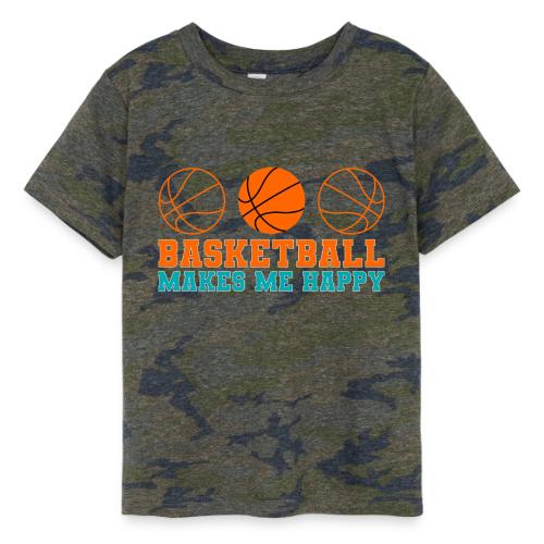 Basketball makes me happy - Toddler Fine Jersey T-Shirt