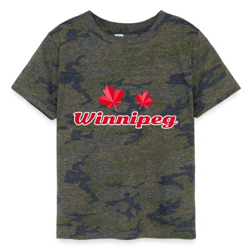 Winnipeg with two red maple leaves - Toddler Fine Jersey T-Shirt