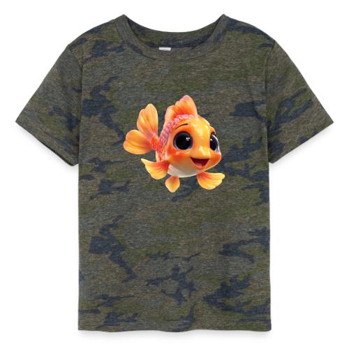 Cheerful 3D Orange Baby Fish - Toddler Fine Jersey T-Shirt