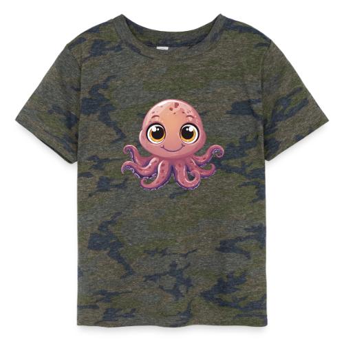 Cute Cartoon Baby Octopus with Big Eyes - Toddler Fine Jersey T-Shirt