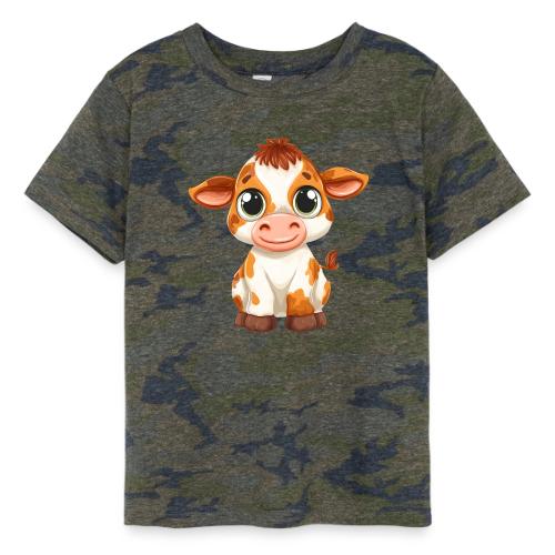 Cute Cartoon Baby Calf with Bright Innocent Eyes - Toddler Fine Jersey T-Shirt
