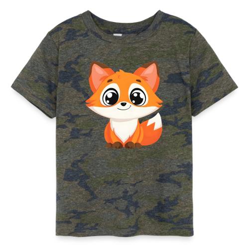 Adorable Cartoon Fox with Big Innocent Eyes - Toddler Fine Jersey T-Shirt