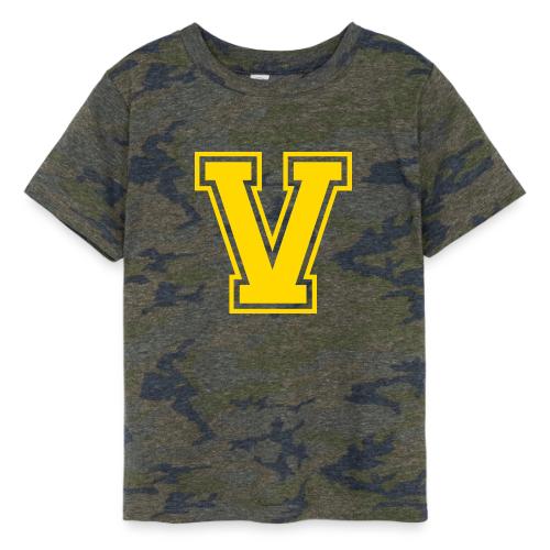 Letter V – Capital Athletic Alphabet Monogram - Toddler Fine Jersey T-Shirt