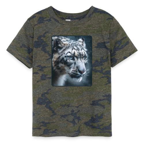 Snow Leopard Blue Eyes Design - Toddler Fine Jersey T-Shirt