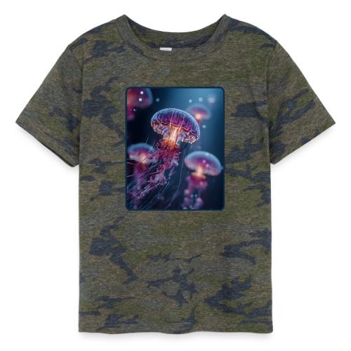 Glowing Jellyfish Deep Sea Design - Toddler Fine Jersey T-Shirt