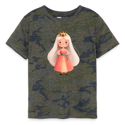 Cute Cartoon Little Princess with Long Hair - Toddler Fine Jersey T-Shirt