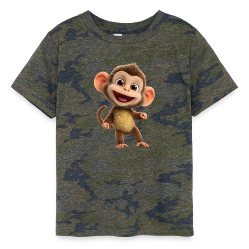 Happy Baby Monkey Standing - Toddler Fine Jersey T-Shirt