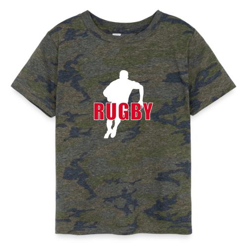 Bold Rugby Action Silhouette - Toddler Fine Jersey T-Shirt