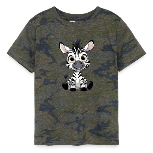Adorable Cartoon Baby Zebra with Innocent Eyes - Toddler Fine Jersey T-Shirt