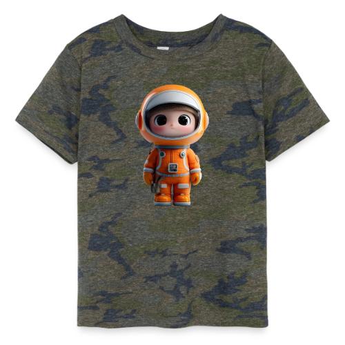 Cute Cartoon Astronaut in Orange Suit - Toddler Fine Jersey T-Shirt