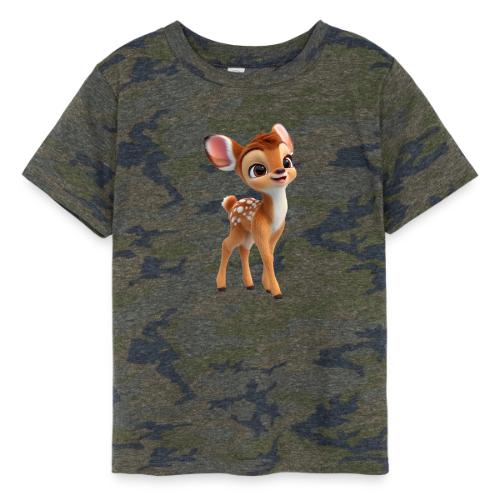 Sweet 3D Baby Deer with Big Eyes - Toddler Fine Jersey T-Shirt