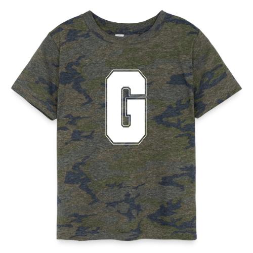 White Letter G – Varsity Alphabet Monogram - Toddler Fine Jersey T-Shirt