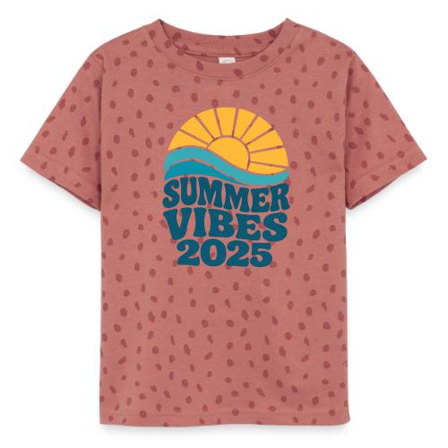 Summer Vibes 2025 Retro Sunset T-Shirt | Fun Beach - Toddler Fine Jersey T-Shirt