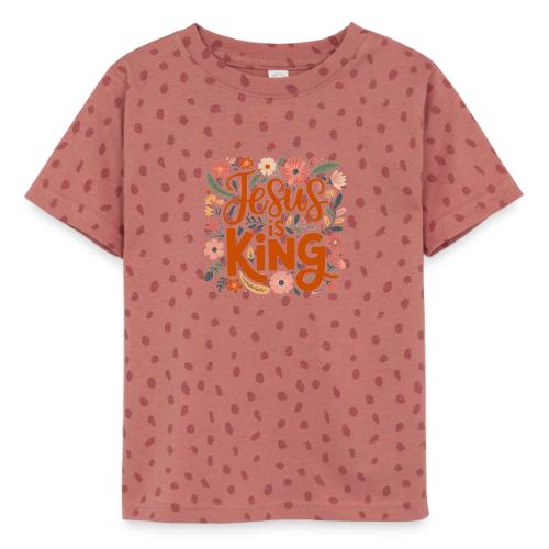 Jesus Is King – Floral Christian Typography Design - Toddler Fine Jersey T-Shirt