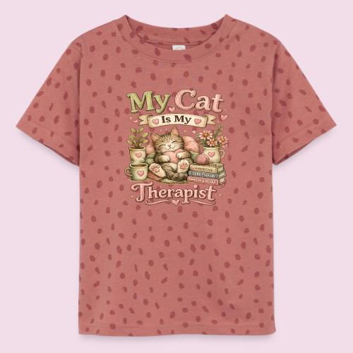 Flux Faux Embroidery My Cat Is My Therapist Design - Toddler Fine Jersey T-Shirt