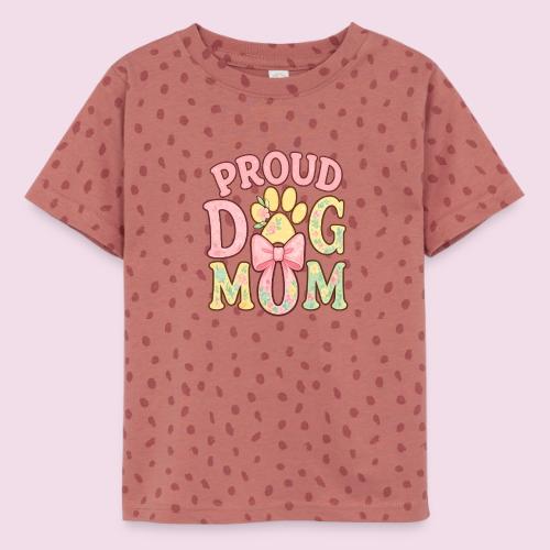 Proud Dog Mom Floral Paw Bow - Toddler Fine Jersey T-Shirt