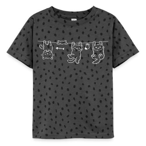 Minimalist Hanging Cats Line Art - Cute Kittens - Toddler Fine Jersey T-Shirt