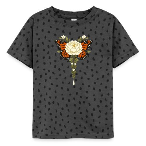 Monarch Butterfly Floral Botanical Art - Toddler Fine Jersey T-Shirt