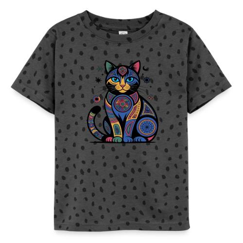Vibrant Geometric Cat Mandala - Toddler Fine Jersey T-Shirt