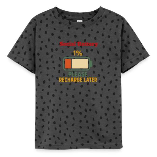 Social Battery 1 Percent Funny Saying tshirt - Toddler Fine Jersey T-Shirt