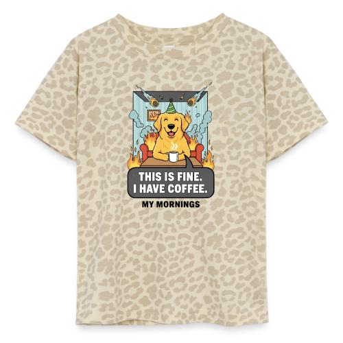 🔥 Funny Dog Meme “This Is Fine, I Have Coffee” - Toddler Fine Jersey T-Shirt