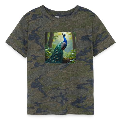 Majestic Peacock in Enchanted Forest - Toddler Fine Jersey T-Shirt