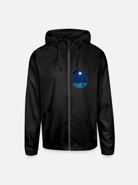 Cats landscape - Unisex Lightweight Windbreaker Jacket - black - Front