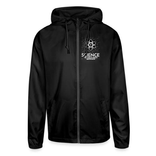 Science The Evolutionary Advocate White Design - Unisex Lightweight Windbreaker Jacket