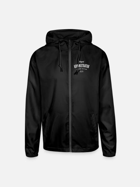 Administrator Job Title Birthday Worker Idea - Unisex Lightweight Windbreaker Jacket - black - Front
