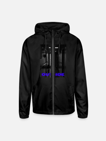 Outside - Unisex Lightweight Windbreaker Jacket - black