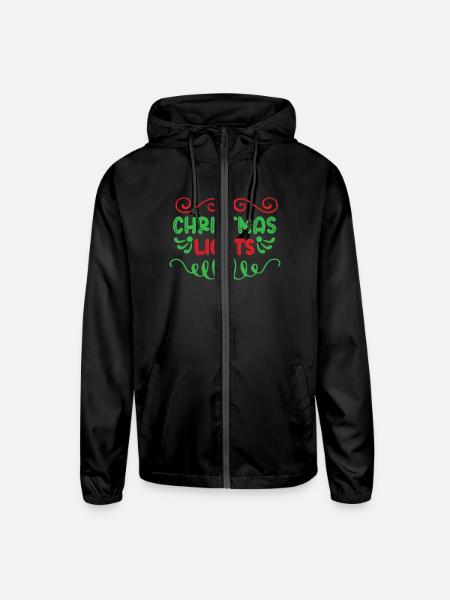 Christmas lights - Unisex Lightweight Windbreaker Jacket - black