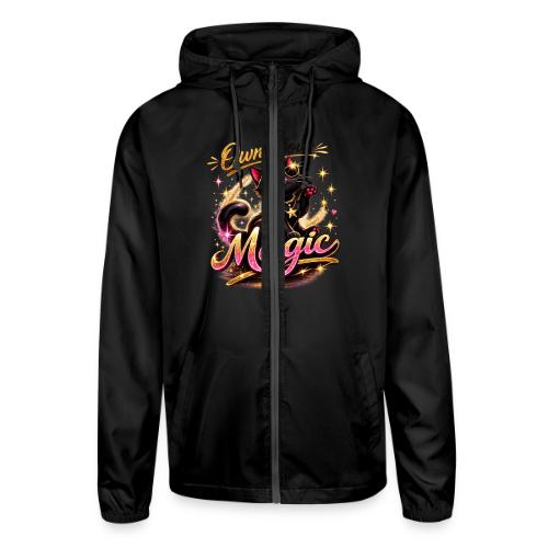 Own Your Magic – Glam Black Cat - Unisex Lightweight Windbreaker Jacket