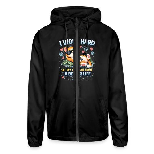 I Work Hard So My Cat Can Have a Better Life - Unisex Lightweight Windbreaker Jacket