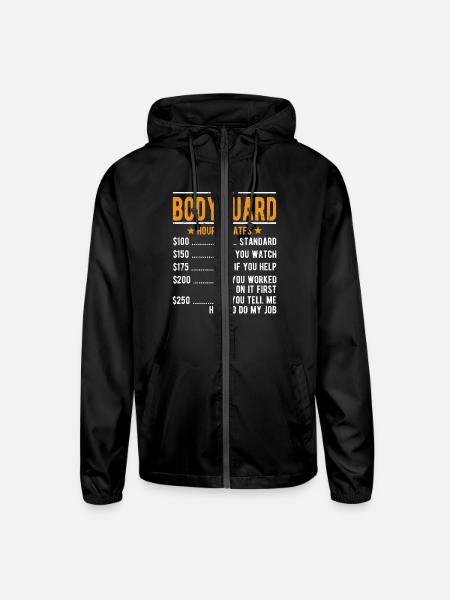 Bodyguard Hourly Rates - Unisex Lightweight Windbreaker Jacket - black
