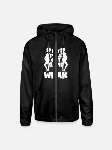 Funny Dad My Pull Out Game Is Weak TShirt - Unisex Lightweight Windbreaker Jacket - black - Front