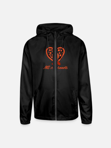 MS Awareness - Unisex Lightweight Windbreaker Jacket - black - Front