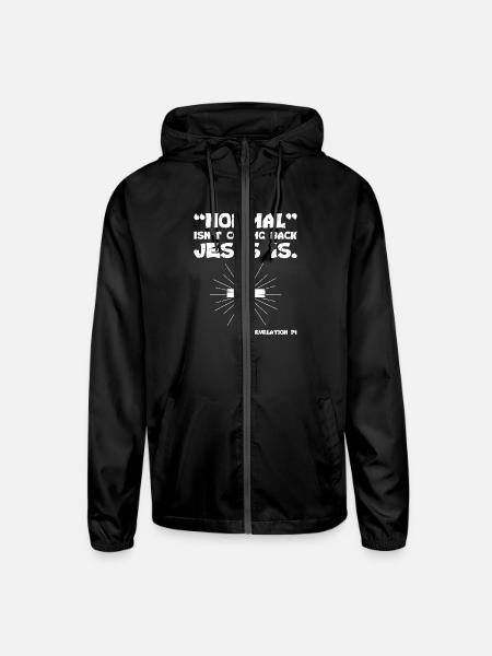 Normal Is n t Coming Back Jesus Is Christian - Unisex Lightweight Windbreaker Jacket - black - Front