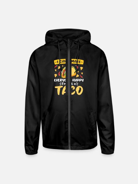 I cant make everyone happy I´m not a Taco - Unisex Lightweight Windbreaker Jacket - black - Front