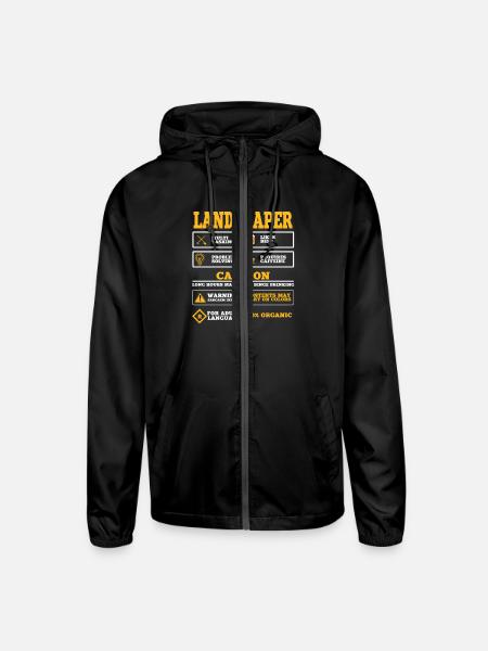 Landscaper - Unisex Lightweight Windbreaker Jacket - black - Front