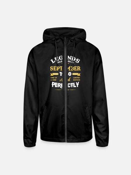 Vintage Aged To Perfection September 1980 - Unisex Lightweight Windbreaker Jacket - black - Front