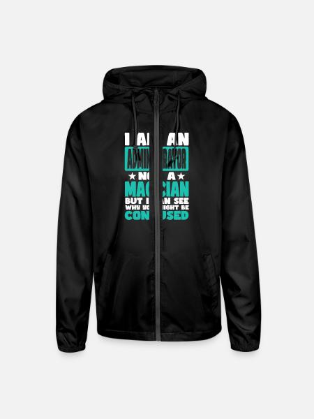Administrator - Unisex Lightweight Windbreaker Jacket - black - Front