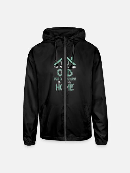 Tiny House Enthusiast Celebrating Simplicity - Unisex Lightweight Windbreaker Jacket - black - Front