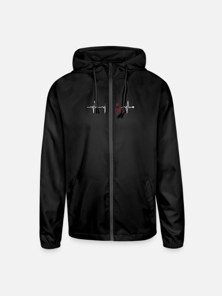 Gold Panning Heartbeat Prospecting Miner Gold - Unisex Lightweight Windbreaker Jacket - black - Front