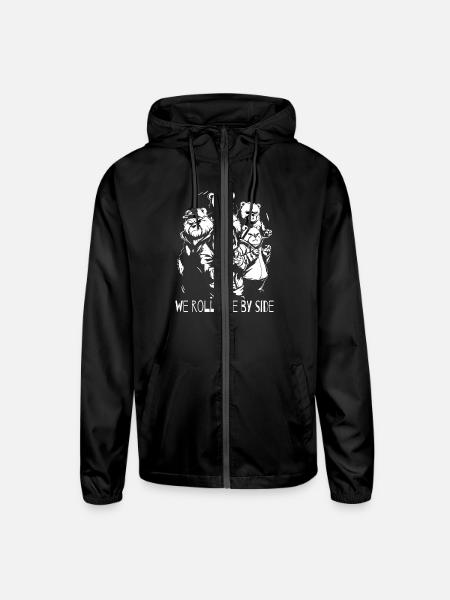 We Roll Side by Side in the Funny Bears Gang - Unisex Lightweight Windbreaker Jacket - black - Front