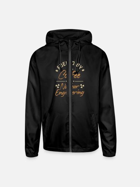 Fueled by Coffee and Nuclear Engineering Nuclear - Unisex Lightweight Windbreaker Jacket - black - Front